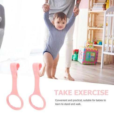 DECHOUS 4Pcs Playpen Pull Up Rings: Pink Baby Pull Up Rings for Play Pen - Walking Exercises Assistant Stand Up Handle for Toddler Practice Gifts in Kuwait