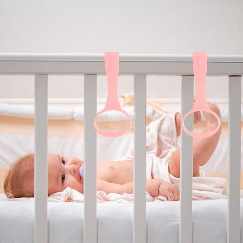 DECHOUS 4Pcs Playpen Pull Up Rings: Pink Baby Pull Up Rings for Play Pen - Walking Exercises Assistant Stand Up Handle for Toddler Practice Gifts in Kuwait