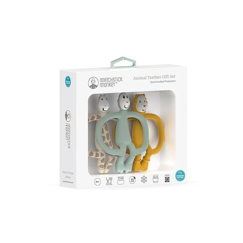 Matchstick Monkey Teething Gift Set for Babies – Includes Banana Soother & Monkey Teether, Easy-to-Grip BPA-Free Silicone for Teething Relief & Oral Development, 3 Months+, Mint Green in Kuwait