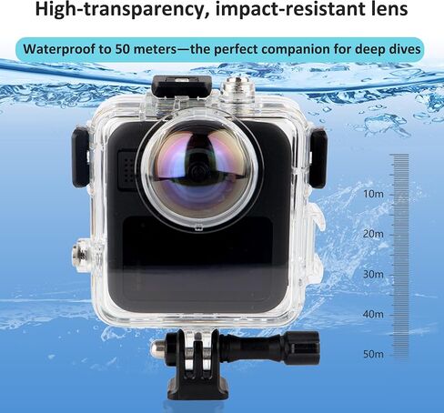 50M/164FT Waterproof Case for Go Pro MAX2 Camera, Underwater Diving Housing Protective Shell for Go Pro Max 2 360 Accessories (Not Compatible with Go Pro MAX 360 2019/MAX 2) in Kuwait