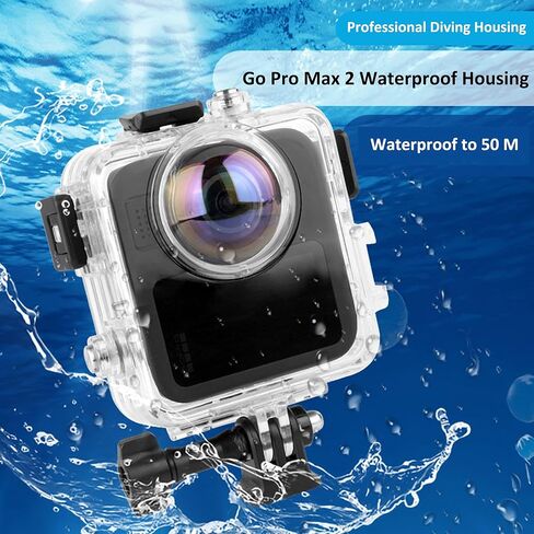 50M/164FT Waterproof Case for Go Pro MAX2 Camera, Underwater Diving Housing Protective Shell for Go Pro Max 2 360 Accessories (Not Compatible with Go Pro MAX 360 2019/MAX 2) in Kuwait