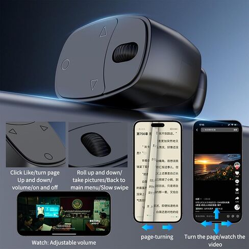 Tiktok Scrolling Ring, Bluetooth Page Turner for iPhone & Android, Fingertip Wireless Bluetooth Remote Control for Camera/Video Recording, Hands-Free（Not Applicable to Kindle） in Kuwait