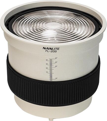 عدسة فريسنل NANLITE FL-20G (10-45 درجة) لمصابيح LED مثبتة على Bowens - متوافقة مع FS-150/200/300، وForza 200، وForza 300 II/300B II، وForza 500 II/500B وضوء Bowens Mount القياسي in Kuwait