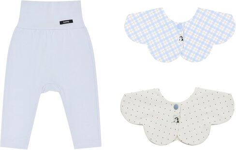 Konny Baby Bib and Leggings Set, [2 Rolling Bibs & 1 Soft Leggings] Toddler Drooling Bibs Leggings 3-Piece Outfit in Kuwait