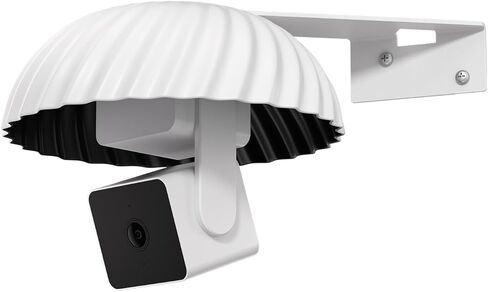 غطاء مقاوم للطقس لـ Wyze Cam Pan v3 مع حامل جداري قابل للتعديل 360 درجة - مضاد للوهج، ومضاد للمطر، وغطاء كاميرا خارجي مقاوم للأشعة فوق البنفسجية، ويحمي محرك المقلاة والإمالة، وملحق كاميرا أمان متين، أبيض in Kuwait