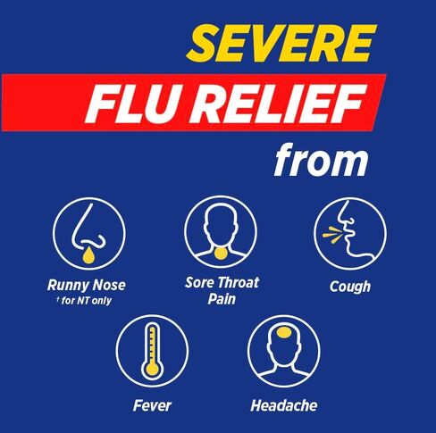 Theraflu ماكس قوة تخفيف أعراض الانفلونزا أثناء النهار - 6 قيراط بالإضافة إلى أقصى قوة دواء الانفلونزا الليلية لتخفيف أعراض الانفلونزا - 6 قيراط التحرير والسرد in Kuwait