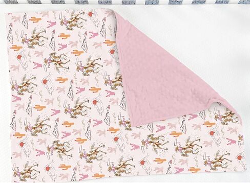 Cute Pink Cowgirl Baby Blankets for Girl Western Cowgirls Horse Cactus Mountain Sunset Soft Mink Dotted Backing Double Layer Swaddle Blanket Wild West Desert Bed Throws for Newborn Toddler Crib 30x40 in Saudi Arabia