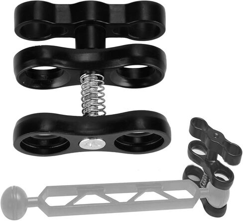 LIZEALUCKY Aluminum Alloy Mini Butterfly Ball Clip Diving Lights Clamp Adapter Mount Underwater Photography Aluminium Alloy Black in Kuwait