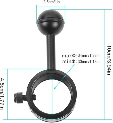 Diving Light Clip,Anti-Slip Aluminum Alloy,Diving Light Ball Head Clamp - for Men Women Teens Adults Beginners Experts Underwater Action Camera in Kuwait