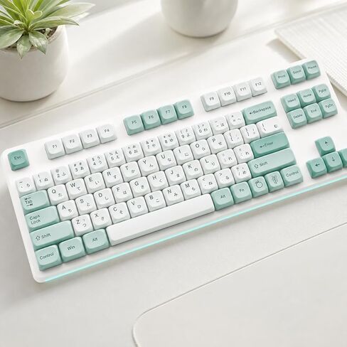 Custom PBT Keycaps ، ملف Matcha Green MOA ، تألق من خلال طباعة الجانب المزدوج للطلبة 136 مفتاح MOA Keycap تعيين 60 ٪ 65 ٪ 75 ٪ 100 ٪ لوحات مفاتيح الألعاب الميكانيكية in Saudi Arabia