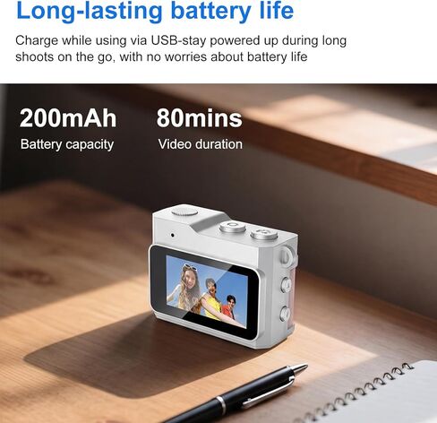 Mini Keychain Camera - 1080P FHD Mini Retro Digital Camera - Tiny Portable Small Cameras Vintage Compact Micro Cameras - Pocket Video Recorder with 8GB Card for Travel Study Recording in Kuwait