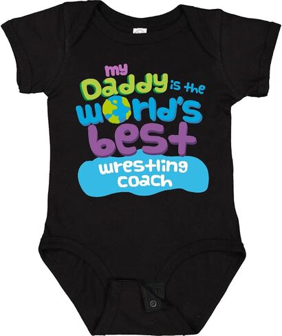 inktastic Daddy Is Worlds Best Wrestling Coach Baby Bodysuit in Kuwait
