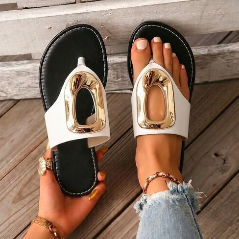 Women's Summer Thong Sandals Flip Flops Flat Open Toe Beach Slides Casual Comfort Dressy Sandals in Kuwait