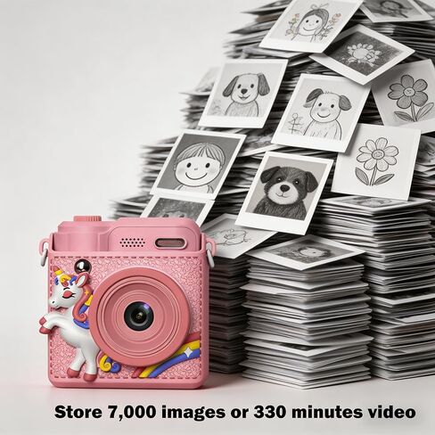 طباعة فورية لكاميرا Gofunly Kids: مغامرة صيفية مقاومة للسقوط بنسبة 50 - هدايا عيد ميلاد فريدة ستحبها الفتيات بعمر 4-8 سنوات - كاميرا أطفال صغيرة محمولة - 7000 صورة مخزنة وضوح طباعة مضاعفة - صندوق هدايا in Kuwait