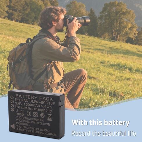 DMW-BCG10، DMW-BCG10E، DMW-BCG10PP بطارية 2 حزمة وشاحن سريع 18 واط لباناسونيك Lumix ZS3، ZS5، ZS6، ZS7، ZS8، ZS10، ZS15، ZS19، ZS20، ZS25، TZ7، TZ10، TZ19، TZ20، TZ30، ZR1، ZR3 in Kuwait