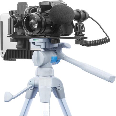 iBOLT 10 inch Tripod Camera Slider Bar with 3 Camera(_ inch) Screw attachments and Tablet Holder- Great for adding additional Microphones, LED Lights, Flash, monitors, etc- DSLR, GoPros, Video Cameras in Kuwait