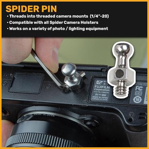 Spider Holster - Black Widow Camera Pin - Pairs with All Spider Camera Holsters in Kuwait