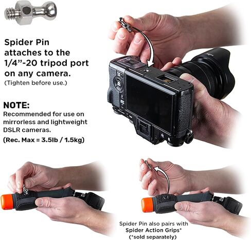 Spider Holster - Black Widow Camera Pin - Pairs with All Spider Camera Holsters in Kuwait