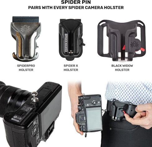 Spider Holster - Black Widow Camera Pin - Pairs with All Spider Camera Holsters in Kuwait