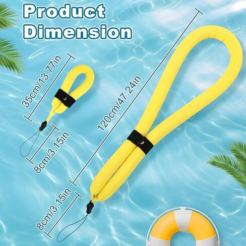 2 Set Waterproof Float Strap Large Shoulder Wristband Universal High Visibility Lanyard Underwater Camera Phone in Kuwait