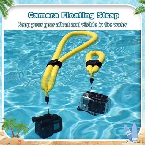 2 Set Waterproof Float Strap Large Shoulder Wristband Universal High Visibility Lanyard Underwater Camera Phone in Kuwait