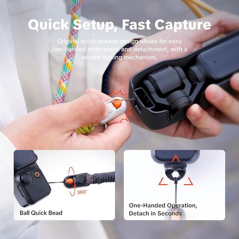 PGYTECH Crossbody Camera Strap for DJI Osmo Pocket 3/Xtra Muse, 2-in-1 Adjustable Shoulder/Wrist Lanyard for Photography in Kuwait
