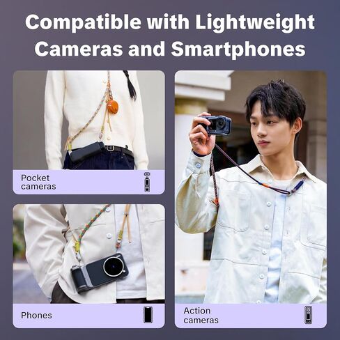 PGYTECH Crossbody Camera Strap for DJI Osmo Pocket 3/Xtra Muse, 2-in-1 Adjustable Shoulder/Wrist Lanyard for Photography in Kuwait