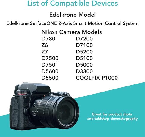 Foto&Tech 2.5mm-N3 Shutter Release Cable for Z8 Z6 III Edelkrone SurfaceONE 2-Axis Smart Motion Control & Nikon D780 Z6 Z7 D7500 D750 D5600 D5500 D7200 D7100 D5200 D5100 D5000 D3300 COOLPIX P1000 in Kuwait