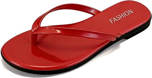 Women'S Leather Flat Flip Flops Comfortable Non-Slip Round Toe Beach Slide Summer Casual Vacation Travel Flip Flops Sandals in Saudi Arabia