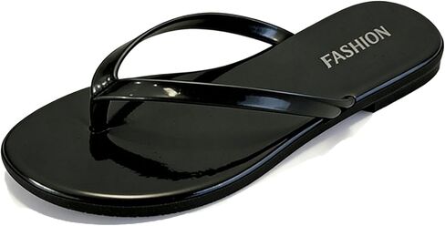 Women'S Leather Flat Flip Flops Comfortable Non-Slip Round Toe Beach Slide Summer Casual Vacation Travel Flip Flops Sandals in Saudi Arabia