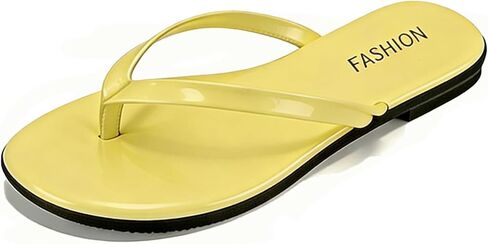 Women'S Leather Flat Flip Flops Comfortable Non-Slip Round Toe Beach Slide Summer Casual Vacation Travel Flip Flops Sandals in Saudi Arabia