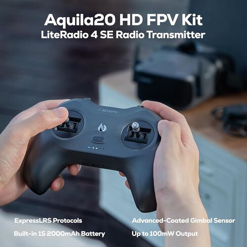BETAFPV Aquila20 HD FPV Kit with Aquila20 HD Whoop LiteRadio 4 SE Radio Transmitter VR04 HD Goggles Built-in HD Digital VTX P1, Supported 3 Modes 2S Power System FPV Drone Advanced RTF Indoor Outdoor in Kuwait
