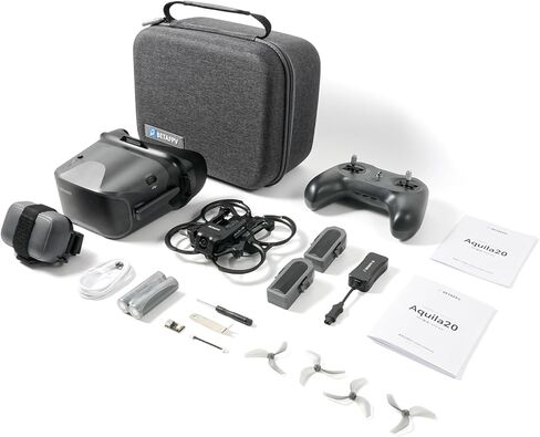 BETAFPV Aquila20 HD FPV Kit with Aquila20 HD Whoop LiteRadio 4 SE Radio Transmitter VR04 HD Goggles Built-in HD Digital VTX P1, Supported 3 Modes 2S Power System FPV Drone Advanced RTF Indoor Outdoor in Kuwait