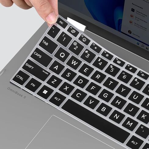 غطاء لوحة المفاتيح لجهاز HP OmniBook 5 16-fb0000nr 16-fb0037nr، OmniBook 5 14-he 14-he0099nr 14-he0017nr، OmniBook 5 Flip 14-fp0000nr 14-fp0057nr واقي لوحة مفاتيح الكمبيوتر المحمول - شفاف in Kuwait