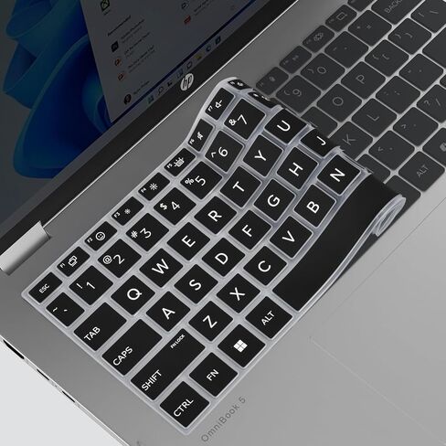 غطاء لوحة المفاتيح لجهاز HP OmniBook 5 16-fb0000nr 16-fb0037nr، OmniBook 5 14-he 14-he0099nr 14-he0017nr، OmniBook 5 Flip 14-fp0000nr 14-fp0057nr واقي لوحة مفاتيح الكمبيوتر المحمول - شفاف in Kuwait