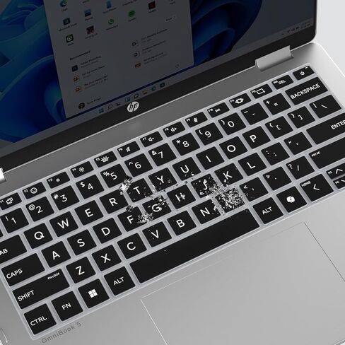 غطاء لوحة المفاتيح لجهاز HP OmniBook 5 16-fb0000nr 16-fb0037nr، OmniBook 5 14-he 14-he0099nr 14-he0017nr، OmniBook 5 Flip 14-fp0000nr 14-fp0057nr واقي لوحة مفاتيح الكمبيوتر المحمول - شفاف in Kuwait