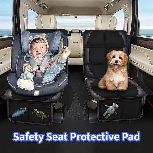 2Pcs Car Seat Protective Cover Baby Safety Seat Pad Pet Anti Dirt Kick Mat Kids Cushion, Compatible with Kia Cadenza Stinger GT,1-Black in Saudi Arabia