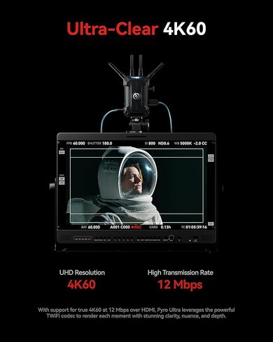 Hollyland Pyro Ultra Wireless Video Transmitter (1TX & 2RX)، 4K60 HDMI SDI وضع التركيز منخفض الكمون، 4900 قدم من واحد إلى أجهزة استقبال متعددة، TWiFi DFS UVC RTMP لإنتاج الأفلام والبث المباشر in Kuwait