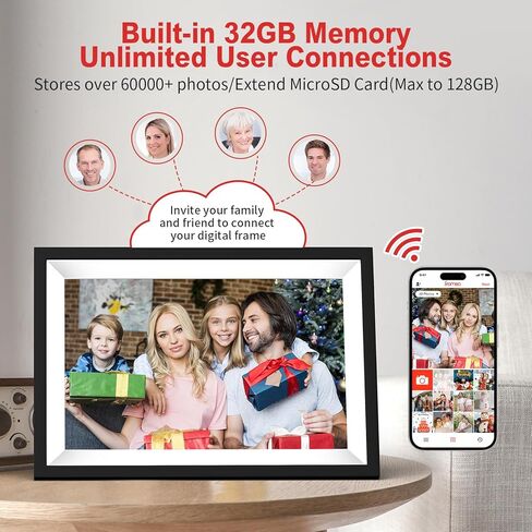 Frameo 10.1 Inch WiFi Digital Picture Frame with 1280x800 IPS Touch Screen Photo Frame Electronic, 32GB Memory, Auto-Rotate,Slideshow,Share Photos or Videos Instantly via Frameo App from Anywhere in Saudi Arabia