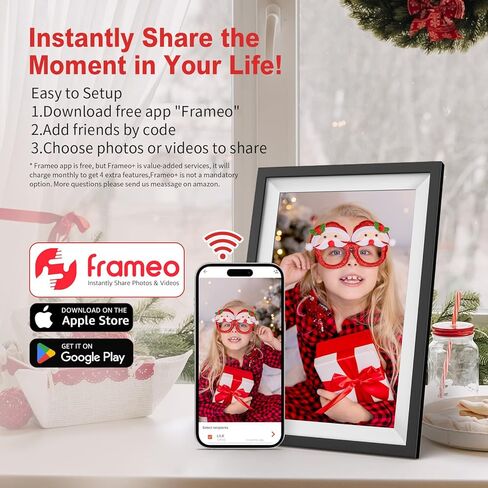 Frameo 10.1 Inch WiFi Digital Picture Frame with 1280x800 IPS Touch Screen Photo Frame Electronic, 32GB Memory, Auto-Rotate,Slideshow,Share Photos or Videos Instantly via Frameo App from Anywhere in Saudi Arabia