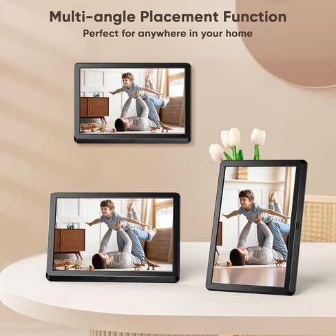 10 Inch Digital Picture Frame with IPS Screen, Smart Digital Photo Frames Electronic Picture Frame Slideshow with IPS Screen Remote Control Easy Setup and Share Photos Video for Friends and Family in Kuwait