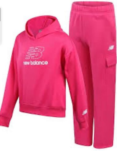 New Balance Baby Girls Two Piece Hoodie and Sweatpants Set, Pink 24 Months in Kuwait