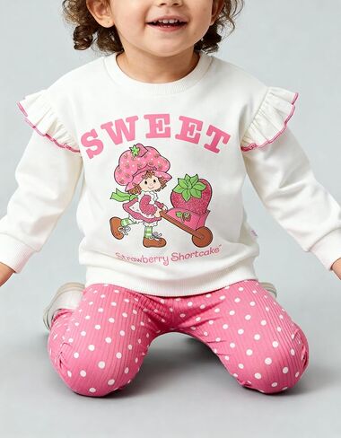 Happy Threads Strawberry Shortcake Girls’ Fleece Sweatshirt and Legging Set, 2-Piece Outfit in Kuwait