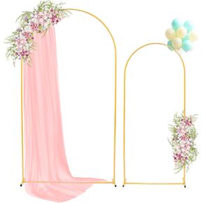 Toodour قوس خلفية الوقوف 7.2FT، 6FT مجموعة من 2 الذهب معدن الزفاف بالون القوس الوقوف لعيد ميلاد الذكرى السنوية التخرج حفل الافتتاح مراسم عيد الميلاد السنة الجديدة ديكورات الحديقة in Kuwait