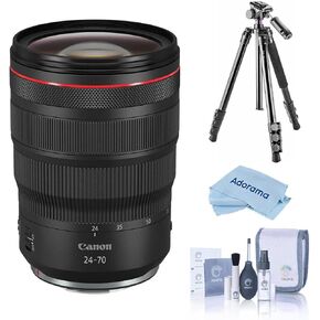 Canon RF 24-70mm f/2.8 L عبارة عن عدسة USM، حزمة مع حامل ثلاثي متعدد الوظائف، مجموعة تنظيف كاملة، قطعة قماش للتنظيف من الألياف الدقيقة، ضمان محدود لمدة عام in Kuwait