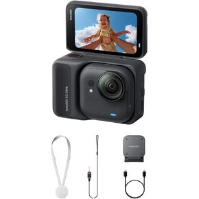 حزمة Insta360 GO Ultra Vlogger - كاميرا تسجيل فيديو صغيرة بدقة 4K، بدون استخدام اليدين، كاميرا POV، مستشعر 1/1.28 بوصة، خفيف الوزن 53 جرام، مجال رؤية 156 درجة، عمر بطارية 200 دقيقة، كاميرا عمل مغناطيسية يمكن ارتداؤها للرياضة، مدونة فيديو in Kuwait