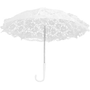 Wedding Lace Parasol 1pc Vintage Lace Umbrella Wedding Decoration Photography White Beige Sunshade in Kuwait