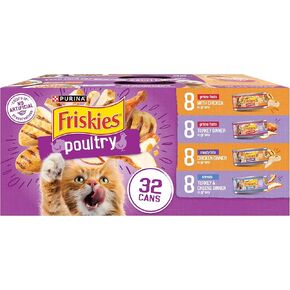 Purina Friskies Gravy Wet Cat Food Variety Pack, Poultry Shreds, Meaty Bits and Prime Filets - (Pack of 32) 5.5 oz. Cans in Kuwait
