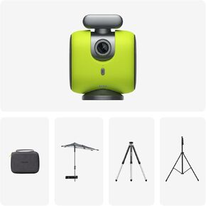 Chameleon Professional Sports Kit - AI-Powered Action Camera with Gimbal Tracking System, Team & Player Tracking, COMS 4K Video, 360° Rotation, 120° FOV, Live Streaming, All-in-One Bundle, Lemon Green in Kuwait