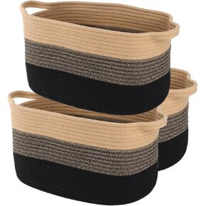 Cotton Rope Braid Storage Basket for Baby Carrier Toy Storage Bag Gift Basket for Kids Laundry Basket Baby Blanket Storage Measures 15x10x10 inches. (Brown Brown) in Saudi Arabia